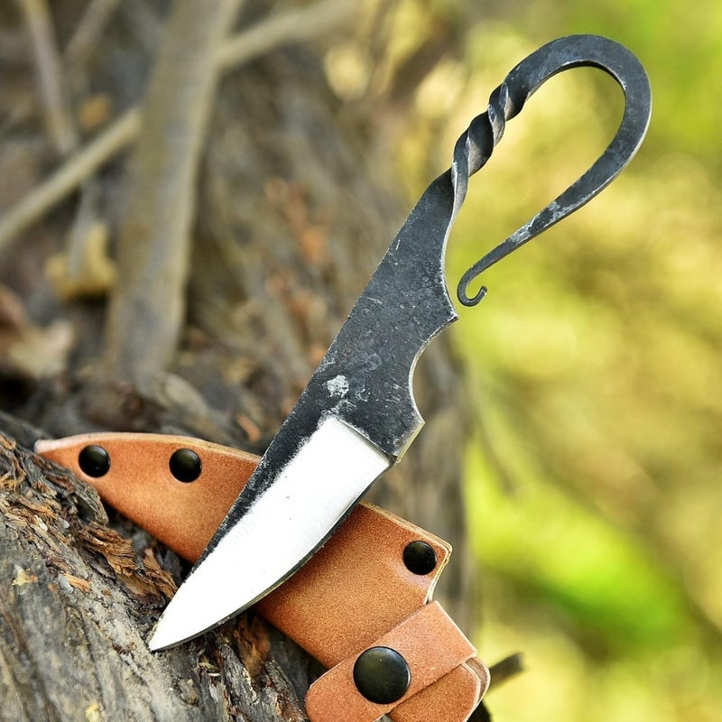 FH TRADERS Viking Knife with Leather Sheath – Handcrafted Carbon Steel Blade, Traditional Norse Style Hunting & Camping Knife, Gift for Men Collectors & Outdoor Enthusiasts - Image 1